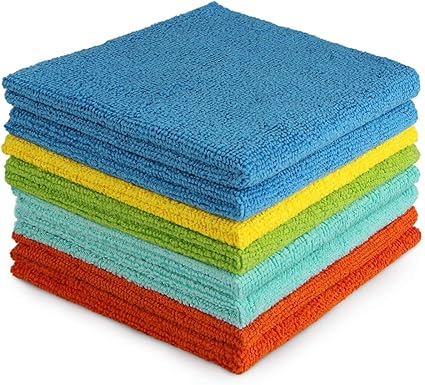 AIDEA Microfibre Cloth Pack of 8, Multifunctional Reusable Cleaning Cloths