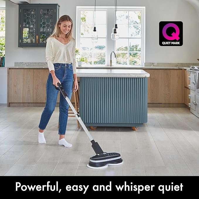 Aircraft Home PowerGlide, Cordless Rechargeable Hard Floor Cleaner and Polisher with 4 Cleaning Pads for Hard Floors, Wood, Tiles and Laminate