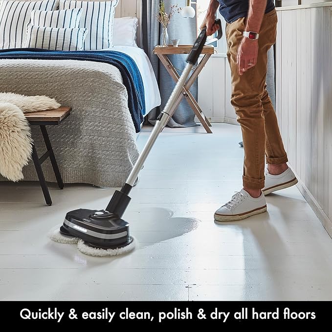Aircraft Home PowerGlide, Cordless Rechargeable Hard Floor Cleaner and Polisher with 4 Cleaning Pads for Hard Floors, Wood, Tiles and Laminate