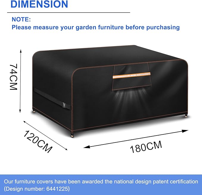 Aoretic Outdoor Garden Furniture Covers Waterproof Rectangular with Air Vent Garden Table Cover