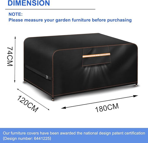 Aoretic Outdoor Garden Furniture Covers Waterproof Rectangular with Air Vent Garden Table Cover